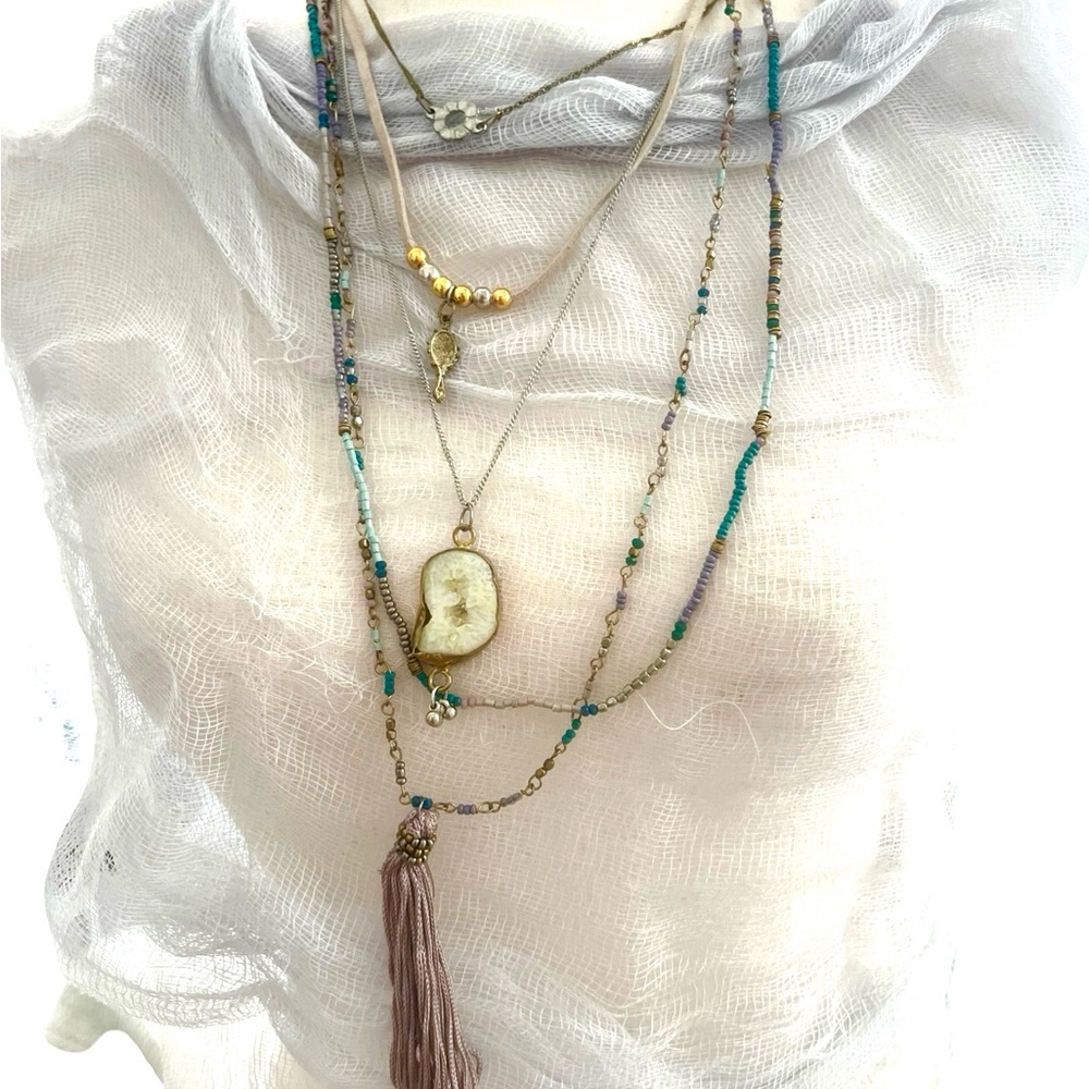 Bohemian Multi-Layered Necklace with Gold and Silver Accents